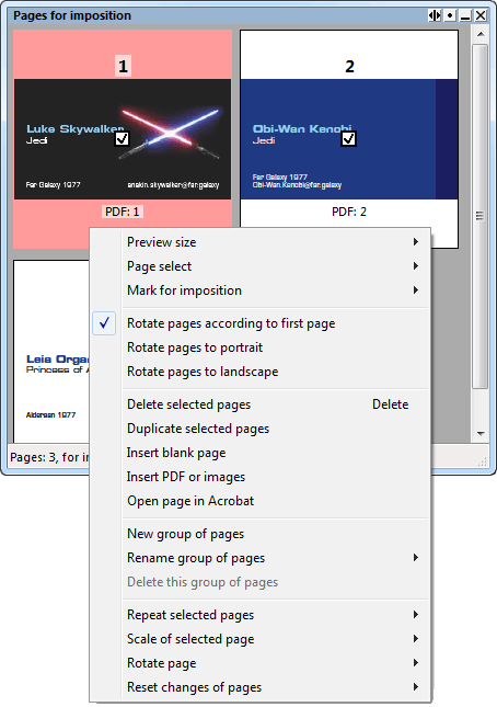 pages for imposition palette