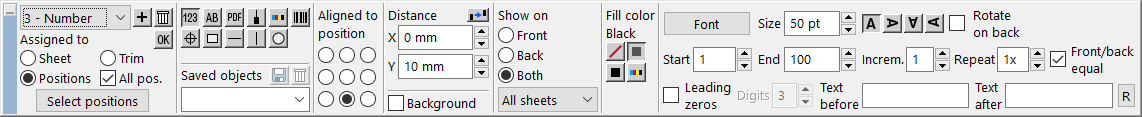 Info palette - numbering